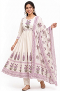 XL/XXL 🌸 Ivory Floral Anarkali Suit Set