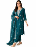 Deep Teal / Dark Turquoise/Dark green with white Embroidery - XL