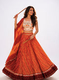 XL 🧡 Rust Orange Floral Lehenga Set ✨