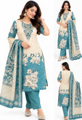 Elegant Cream Embroidered Suit - XL & XXL