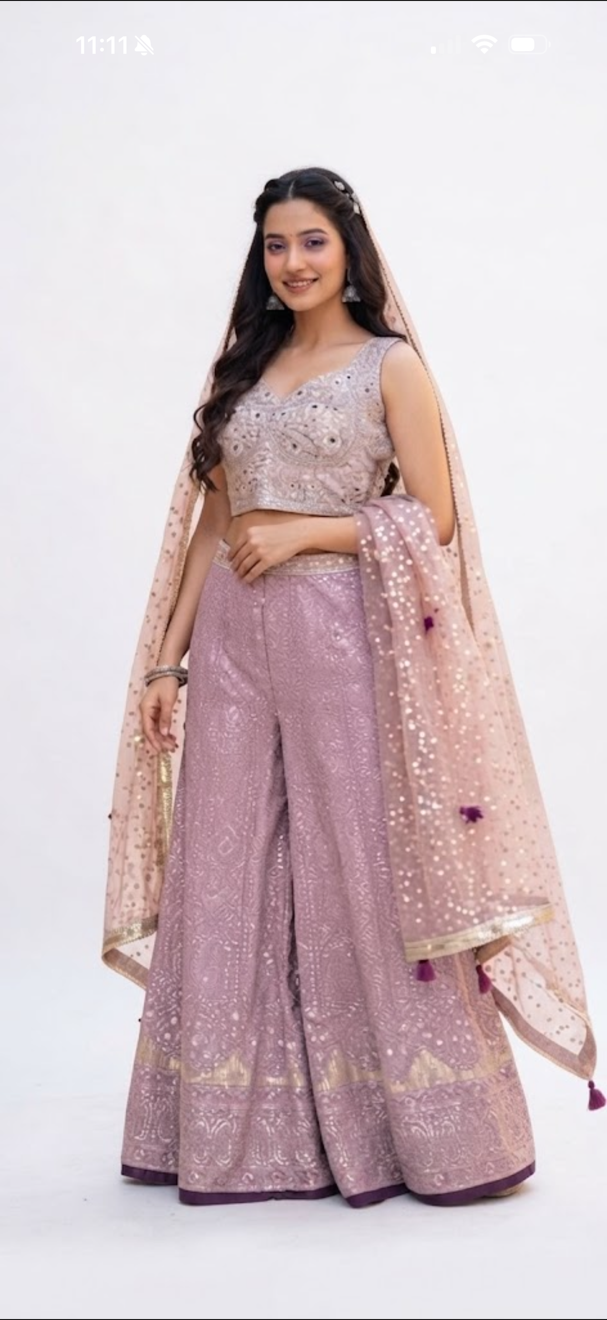 Indo western Lavender Plazo set