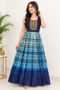 Blue & Teal Maxi Gown- Indian style – Available at LD Essence!