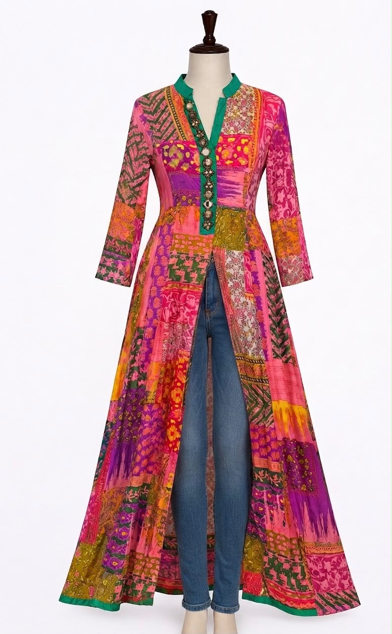 Beautiful sequine work kurta perfect with jeans or leggings
